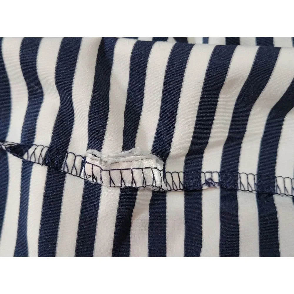 Adidas AdiPure Golf Polo Shirt Men's M Navy‎ White Striped Performance *READ*